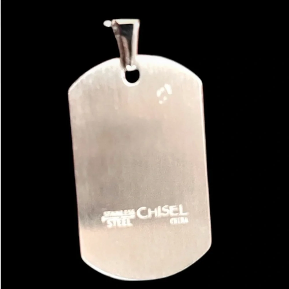 N127 STEEL Chisel preowned dog tag unisex engravable 22”